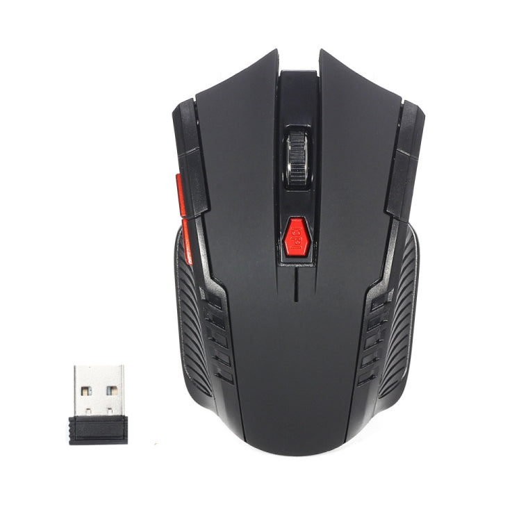 6-keys 2.4G 1600DPI Three-speed Adjustable Wireless Office Mouse(Black)