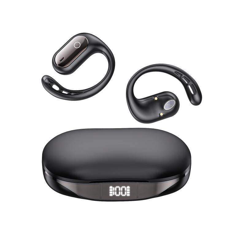 144 Languages AI Smart Translation Bluetooth Earphones With Digital Display Charging Case(Black)